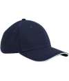BB820C B820C Beechfield EarthAware® Classic Organic Cotton 6 Panel Sandwich Peak Cap French Navy / White colour image